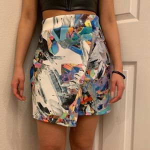 Jaded London Crystal Cyberwave Asymmetrical Skirt